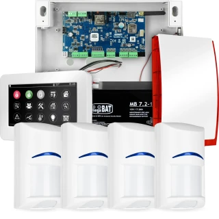 Komplett alarmsystem NEOLTE-IP, 4x sensor BOSCH, TPR-4WS-P, GSM WiFi