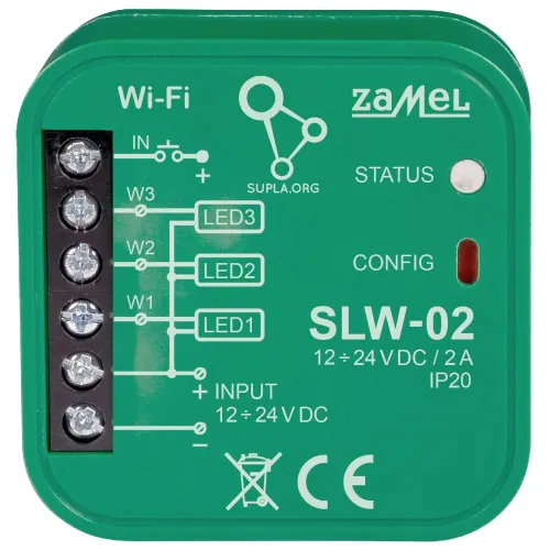 INTELIGENTNY STEROWNIK OŚWIETLENIA LED SLW-02 Wi-Fi, 12... 24V DC ZAMEL
