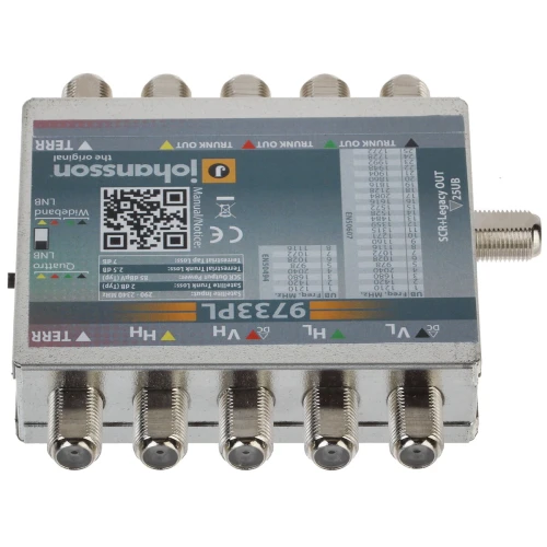Multiswitch UNICABLE I/II MS-9733PL 5 innganger / 5 utganger + 1 UNICABLE utgang JOHANSSON