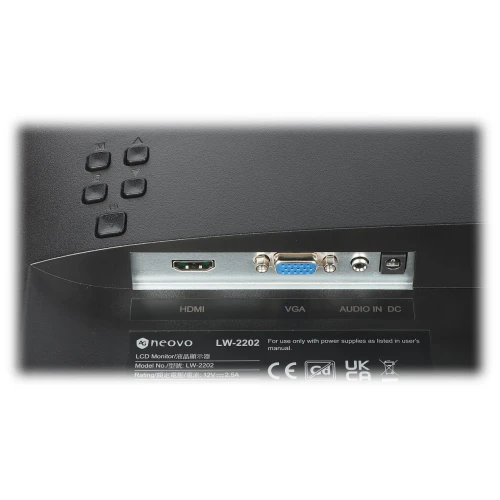 NEOVO/LW-2202 21.5" monitor med VGA, HDMI, lyd