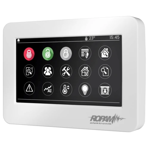 Alarm system Ropam NeoGSM-IP-64 DIN, Hvit, 8x Sensor Rullegardin styring, belysning, GSM varsling, Wifi