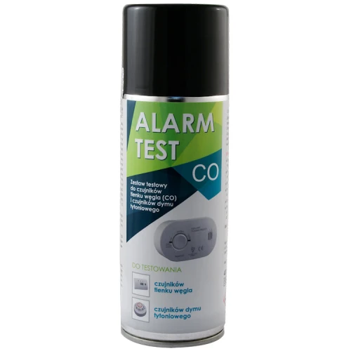 Zestaw testowy do czujników tlenku węgla CO tester AIS-GT-CODT400 składa się z puszki aerozolu i specjalnej nasadki do testowania detektorów. Produkt umożliwia szybkie i skuteczne sprawdzenie działania czujników CO.