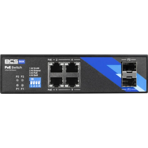 BCS-B-ISP04G-2SFP BCS PoE switch 4 port DIN skinne