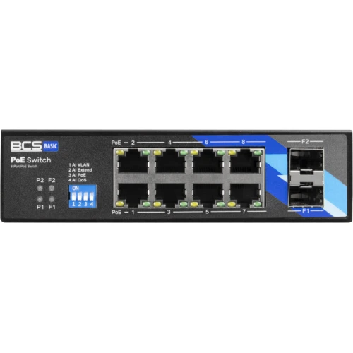 BCS-B-ISP08G-2SFP BCS PoE switch 8 port DIN skinne