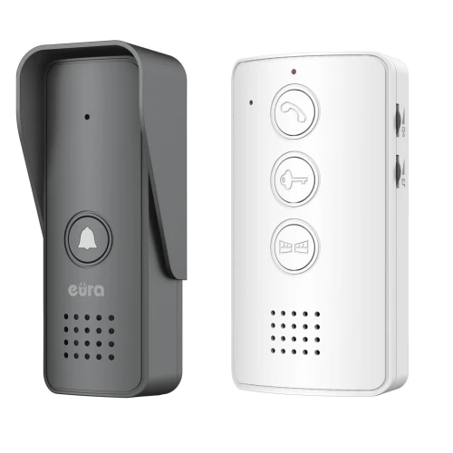 Dørtelefon EURA ADP-09A3 - hvit, høyttalende, støtter 2 innganger