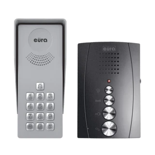 Dørtelefon EURA ADP-38A3 ENTRA sett i grafitt for eneboliger med høyttalertelefon og kassett med kryptering