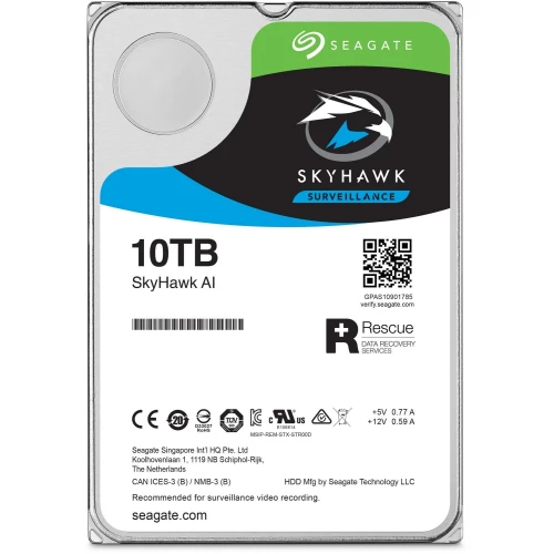 Seagate Skyhawk AI 10TB harddisk for overvåkning