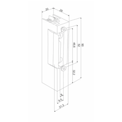 Elektromagnetisk lås R-3 812 12VAC/DC