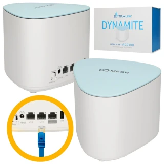 Extralink Dynamite C21 | Mesh nettverksutvidelsesmodul | AC2100, MU-MIMO, Hjemme Mesh WiFi-system