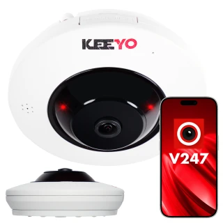 FISHEYE IP trådløst kamera KEEYO LV-P-IP4M2FE 4Mpx IR 25m 180 grader