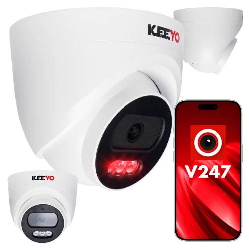 IP kuppelkamera 4Mpx IR 25m KEEYO LV-V-IP4M25DF-B Audio AI
