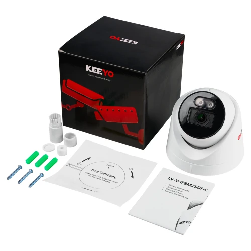 IP kuppelkamera KEEYO LV-V-IP8M25DF-E 8Mpx, IR 25m