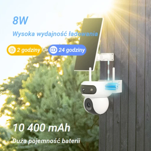 EZVIZ HB90/SP Dual Wi-Fi IP roterende kamera, AI, deteksjon, lyd, solcellepanel