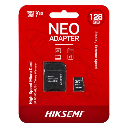 MicroSD minnekort 128GB HS-TF-C1 Overvåkning 92MB/s Adapter