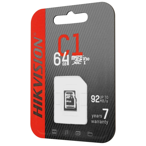 MicroSD-minnekort (SDHC) 64GB Hikvision HS-TF-C1(STD)/64G