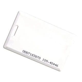 RFID-kort EMC-01 125kHz 1,8mm med nummer (8H10D+W24A) hvit med hull laminert