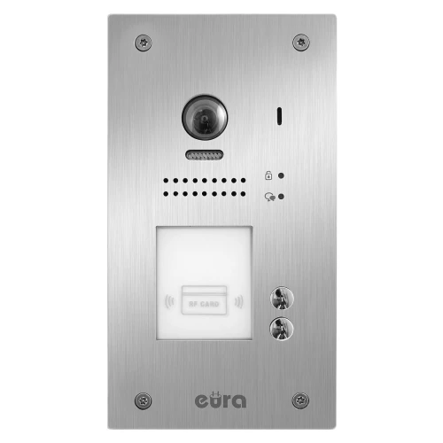 Utendørs modulær kassett for EURA VDA-89A5 2EASY videointercom, to-familie, flush-mount, nærhet nøkkelleser