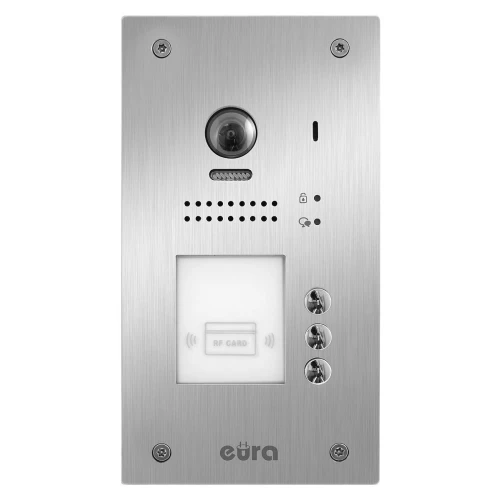 Ytre intercom kassett EURA VDA-91A5 "2EASY" for 3 leiligheter, innfelt, med nærkortfunksjon