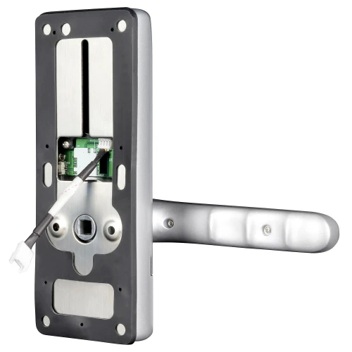 Dørhåndtak med adgangskontroller EURA ELH-02H4 - sølv, krypterer, Mifare 13,56 MHz leser, biometrisk leser, IP65, App TTLock / TTHotel
