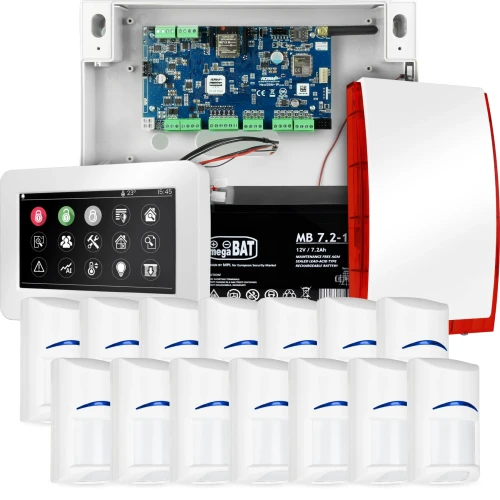 NeoGSM-IP alarmsystem, Hvit, 14x sensor, GSM-varsling, Wifi