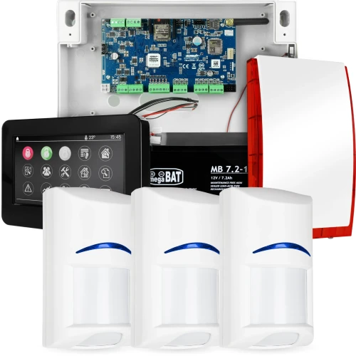 NeoGSM-IP alarmsystem, Svart, 3x sensor, GSM-varsling, Wifi