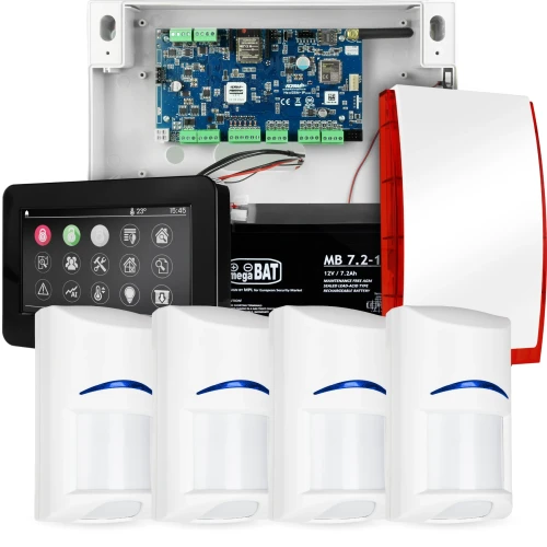 NeoGSM-IP alarmsystem, Svart, 4x sensor, GSM-varsling, Wifi