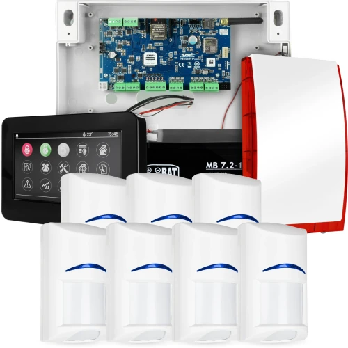 NeoGSM-IP alarmsystem, Svart, 7x sensor, GSM-varsling, Wifi
