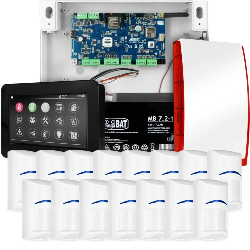 Komplett alarmsystem NEOLTE-IP, 15x BOSCH detektor, TPR-4BS-P, GSM WiFi