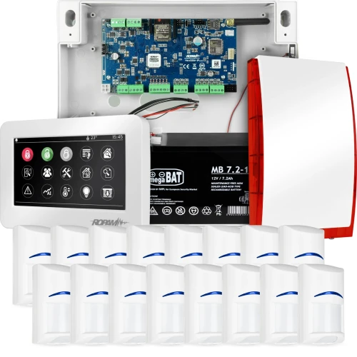 Komplett alarmsystem NEOLTE-IP, 16x BOSCH detektor, TPR-4WS-P, GSM WiFi