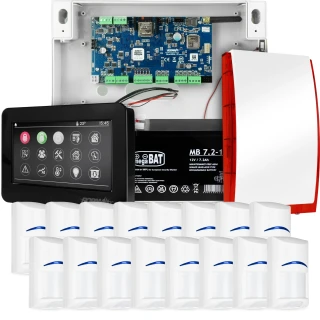 Komplett alarmsystem NEOLTE-IP-SET, 16 BOSCH-sensorer, svart betjeningspanel, GSM WiFi