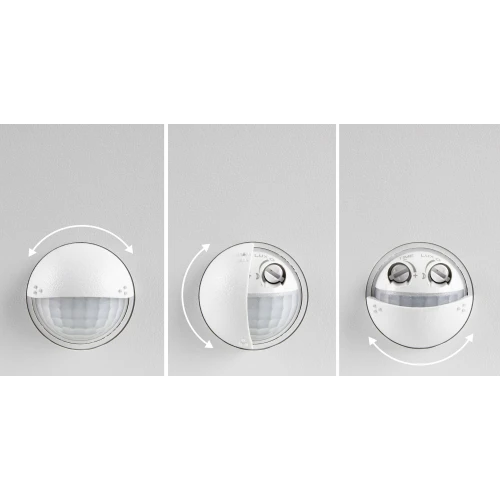 LED fasade lampe med bevegelsessensor EL HOME ML-20B7 Hvit - utendørs, skumrings- og PIR-sensorer