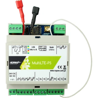 LTE/GPRS kommunikasjonsmodul, 17-20V/AC, 20-30V/DC, MultiLTE-RF-PS-D4M Ropam