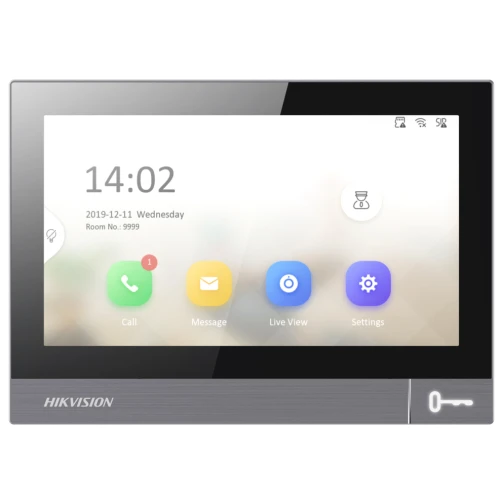 Hikvision DS-KH8381-WTE1 videointercom monitor, berøringsskjerm, LCD IPS, WiFi, PoE, SD-kortspor
