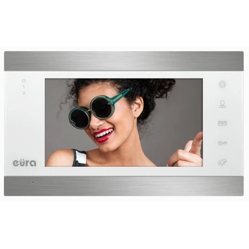 'Eura VDA-01C5 skjerm - hvit LCD 7'' AHD bildehukommelse'