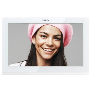 'EURA VDA-09C5 skjerm - hvit, berøringsskjerm, 7'' LCD, FHD, bildehukommelse, SD 128GB, utvidbar til 6 skjermer'