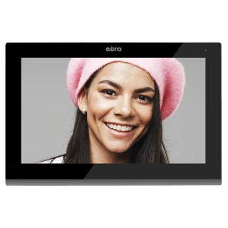 'EURA VDA-09C5 skjerm - svart, berøringsskjerm, 7'' LCD, FHD, bildehukommelse, SD 128GB, utvidbar til 6 skjermer'
