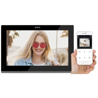'EURA VDA-10C5 skjerm - svart, berøringsskjerm, LCD 10'', AHD, WiFi, bildehukommelse, SD 128GB'