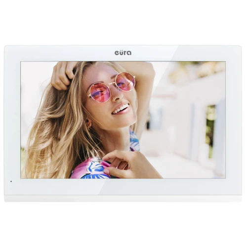 'EURA VDA-11C5 skjerm - hvit, berøringsskjerm, LCD 10'', FHD, bildehukommelse, SD 128GB, utvidelse opp til 6 skjermer'
