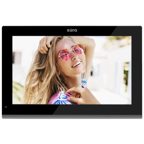 'EURA VDA-11C5 skjerm - svart, berøringsskjerm, LCD 10'', FHD, bildehukommelse, SD 128GB, utvidelse opp til 6 skjermer'
