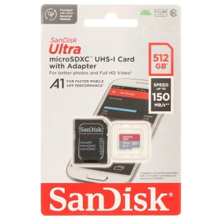 Minnebrikke SD-MICRO-10/512-SANDISK microSD UHS-I, SDXC 512GB SANDISK