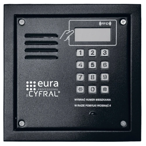 Digitalt panel CYFRAL PC-2000RE svart med RFiD-leser og elektronikk