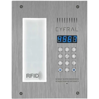 Digitalt panel CYFRAL PC-3000RE LM med integrert beboerliste og RFiD-leser og innebygd elektronikk