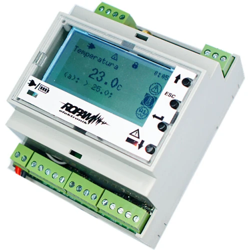 'MultiGSM-LCD-HMI-D4M-2 panel i DIN-skinnehus', som ligger i kategorien 'Alarmsystemer / Tilbehør'.