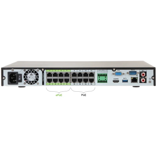IP-registrator NVR5216-16P-4KS2E 16 kanaler +16-port POE-switch DAHUA
