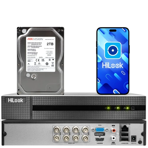 HiLook by Hikvision hybridopptaker DVR-8CH-5MP med 2TB harddisk