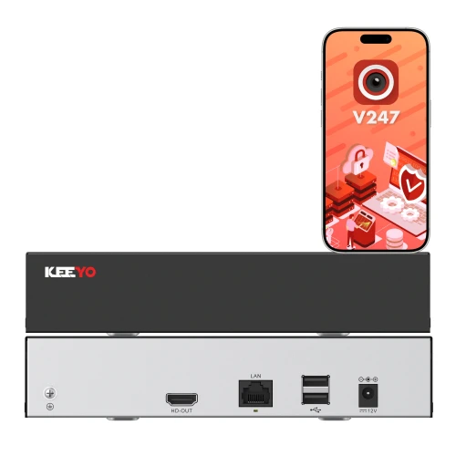 IP-nettverksopptaker KEEYO LV-V-NVR-9CH-E 9-kanals