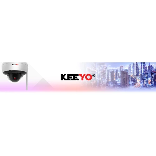 Keeyo 4 MPx trådløs wifi nettverkskuppel IP-kamera IR 30m