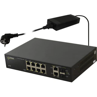 Switch med 10 porter SF108 for 8 IP-kameraer