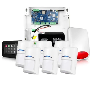 Alarm system Ropam NeoGSM-IP med 6 Bosch bevegelsessensorer, TPR-4BS panel og SPL-5010 signalgiver