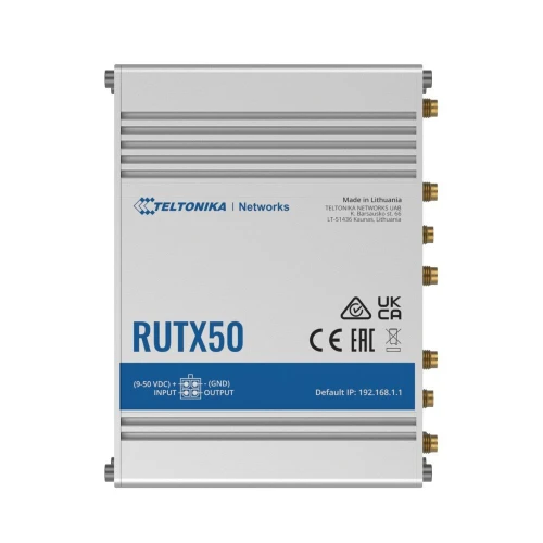 Teltonika RUTX50 | Profesjonell industriell ruter | 5G, Wi-Fi 5, Dual SIM, 5x RJ45 1000Mb/s